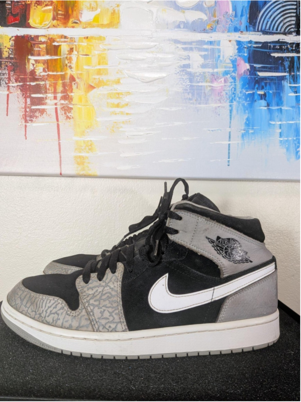 Jordan Air Jordan 1 Mid SE Shoes Mens Size 10 Gray Black Sneakers DM1200-016